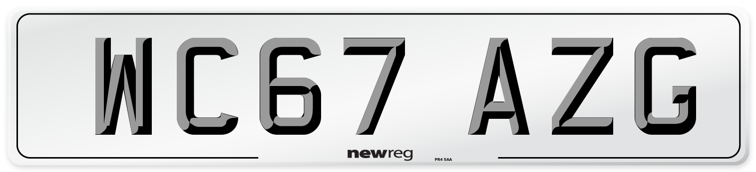 WC67 AZG Number Plate from New Reg